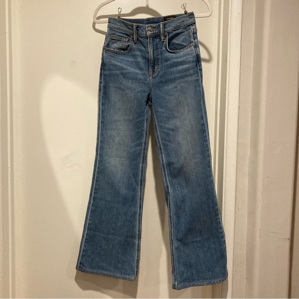 Vince Blue High-Rise Wide Leg Jeans - Picture 3 of 13